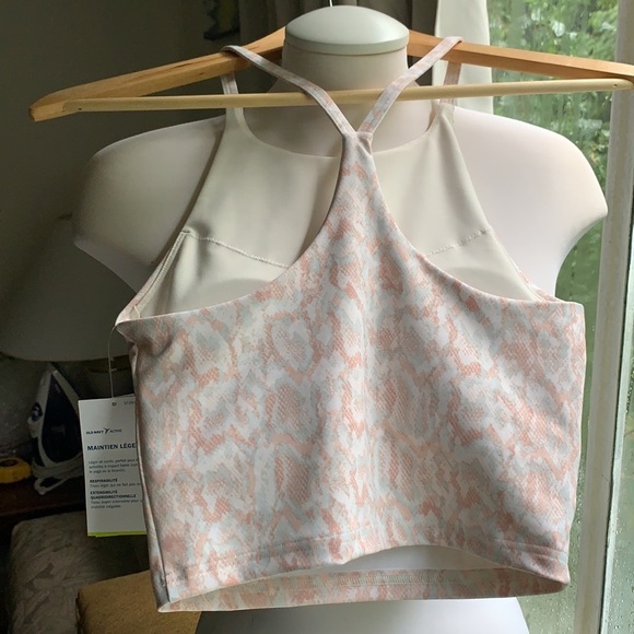 𝅺old Navy Active Powersoft Light Support Bra Creamy Nude Snake Print - Picture 3 of 5